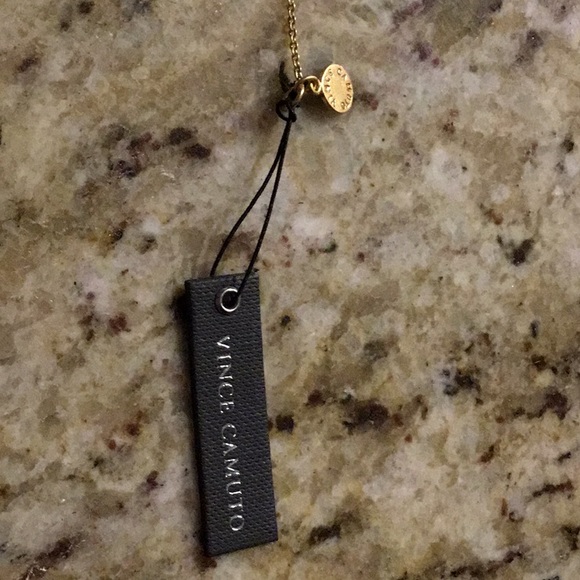 VinceCamuto gold long pave pendant necklace - Picture 10 of 12